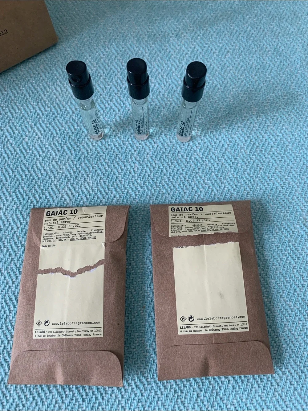 Le Labo Limited Edition Gaiac 10 Sample Vials x 3